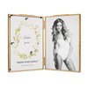 Rising Star Brass Frame, Double 4x6 Folding Picture Frames, Gold Metal Pressed Glass Photo Frame