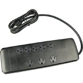 Woods (2)-Woods 8-Outlet 3540J Black Resettable Surge Protector Strip W/6' Cord 41618