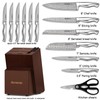 Astercook Knife Set, 15-Piece Kitchen Knife Set with Block, Built-in