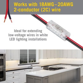 Armacost Lighting 2 Pin LED Strip Light Wire to Wire Connectors (10 Pack) 564123