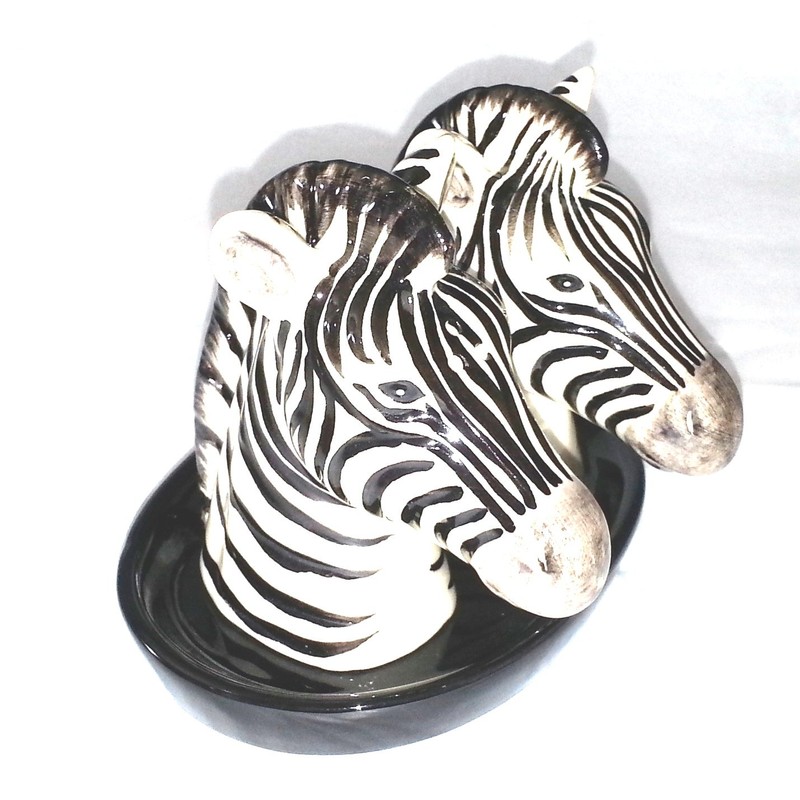 Ceramic Salt and Pepper Shaker Set, Animal Design, Fauna, Approx.
