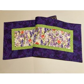 TahoeQuilts Handmade Easter Spring Lilacs Pink Red Flowers Quilted Dining Table Runner, Reversible 13x48" Handmade, Coffee End Table Nightstand Dresser Scarf