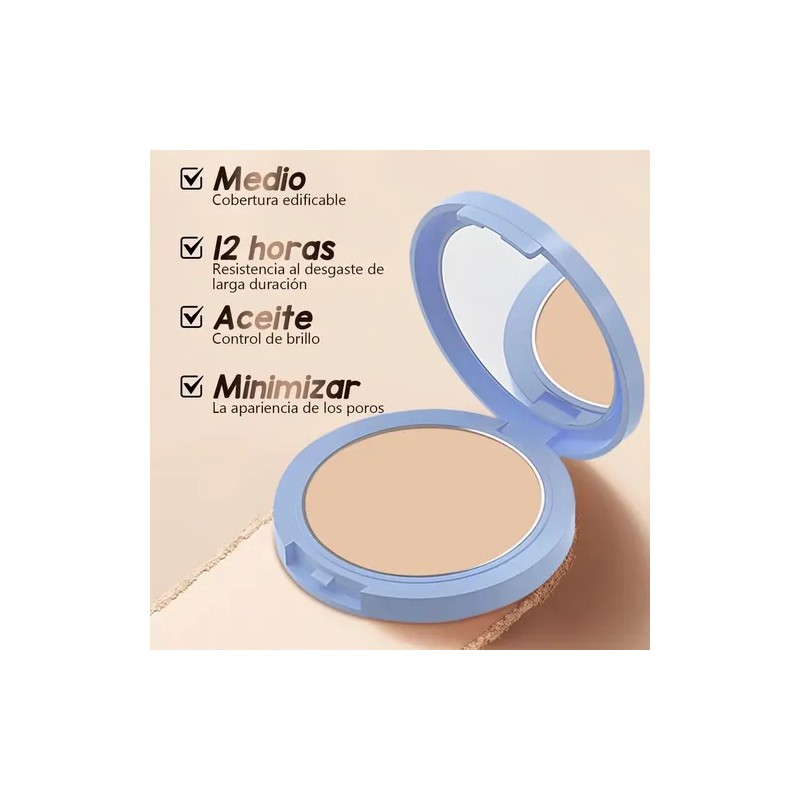 Base De Maquillaje Polvo Compacto Fijador Matte