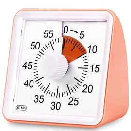 LivingHall Kitchen Timer 60 Minute High Visibility Timer (Orange, 8cmX8cmX4cm)
