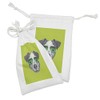 Ambesonne Jack Russell Fabric Pouch Set of 2, Greyscale Dog
