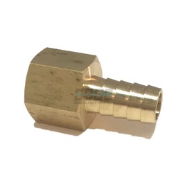 EDGE INDUSTRIAL 1/2" Hose ID to 1/2" Female NPT FNPT Straight Brass Fitting Fuel/AIR/Water/Oil/Gas/WOG (Qty 01)