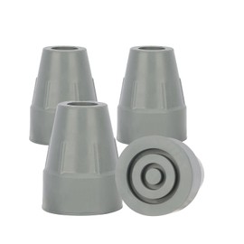 supregear 4-Pack Rubber Cane Tips, 3/4 Inch Crutch Tips Heavy Duty Extra Widen Base Non-Slip Replacement Cane Tip for Walking Cane Walking Sticks Folding Cane Accessory, Grey