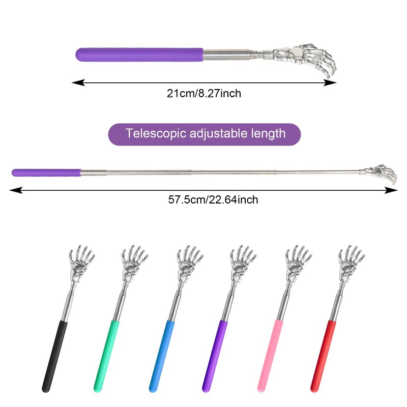 Pack of 6 Back Scratchers, Expandable Telescopic Back Scratcher, Stainless