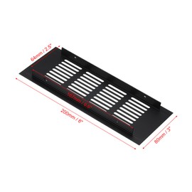 PATIKIL 8 x 3 Inch Door Air Vent Cover, Aluminum Grille Ventilation Cover Louvered with Mounting Screws for Cabinet Wardrobe Door, Black