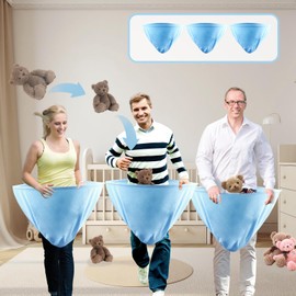 3 Pcs Baby Shower Games Bridal Shower Games Funny Activities- Funniest Game Ever for Baby Showers, Gender Reveals, Boy or Girl Parties – Oversized Diaper Toss Game (Blue) – No Balls Included