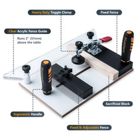 POWERTEC 72257 Rail Coping Sled with 2" Slab Flattening Router Bit, Precise Cutting for Cabinet Joints, Drawer Fronts, and Spoilboard Surfacing, Wood Milling & Planing