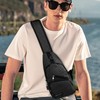 FuninCrea Men's Sling Bag with 3 Zip Pockets and Compartment,
