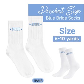 Kotkiddy Braut Socken, Weiß Blau Braut zu sein Etwas Blau Geschenk, Weiche Baumwolle Braut Socken für Frauen Verlobung Hochzeit Brautjungfern Geschenke