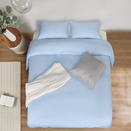 Mejoroom Lake Blue Duvet Cover Full - Bedding Sets Full - Soft and Breathable Comforter Cover with Zipper Closure, 3Pieces, 1 Duvet Cover (80x90”) and 2 Pillow Shams(20x26”)