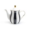 Grace Teaware Black and White Scallop Fine Porcelain Teapot