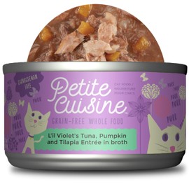 PETITE CUISINE Grain-Free Wet Cat Food, L'il Violet's Tuna, Pumpkin and Tilapia, 24 cans 2.8 oz