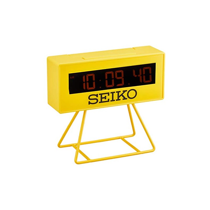 Seiko Clock SQ815Y Alarm Clock, Digital Mini Timer Clock, Yellow,
