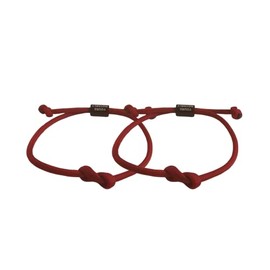 Matching infinity red sporty bracelet set, couples, husband, wife, dad, son, and customizable note card