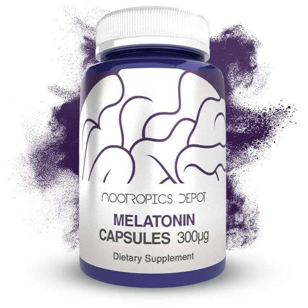 Melatonin Capsules | 300mcg | 120 Pills | Supports Healthy Sleep Cycles | Promotes Relaxation | Natural Sleep Aid Supplement