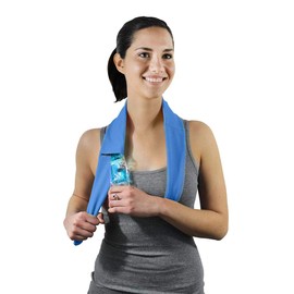 AlphaCool Ice Band Neck Wrap – Reusable Cooling Neck Wrap for Summer Heat, Hiking, Workout, Travel, Sports, Fishing, Hunting – 2.25” x 32” – Blue