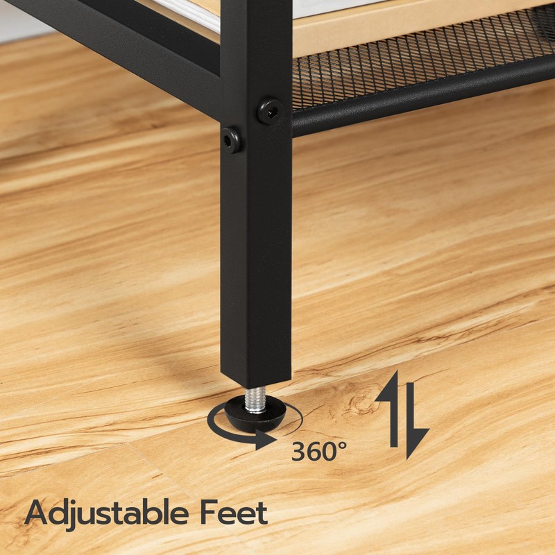 HOOBRO Tall Side Table, Industrial End Telephone Table with Adjustable