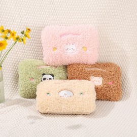 Rollover Teddy Dual Cover Heated Water Pocket Heated Water Pocket Protective Cover Cute Character Animal Doll Cover Heated Water Pocket Excluding/Pink 10ea