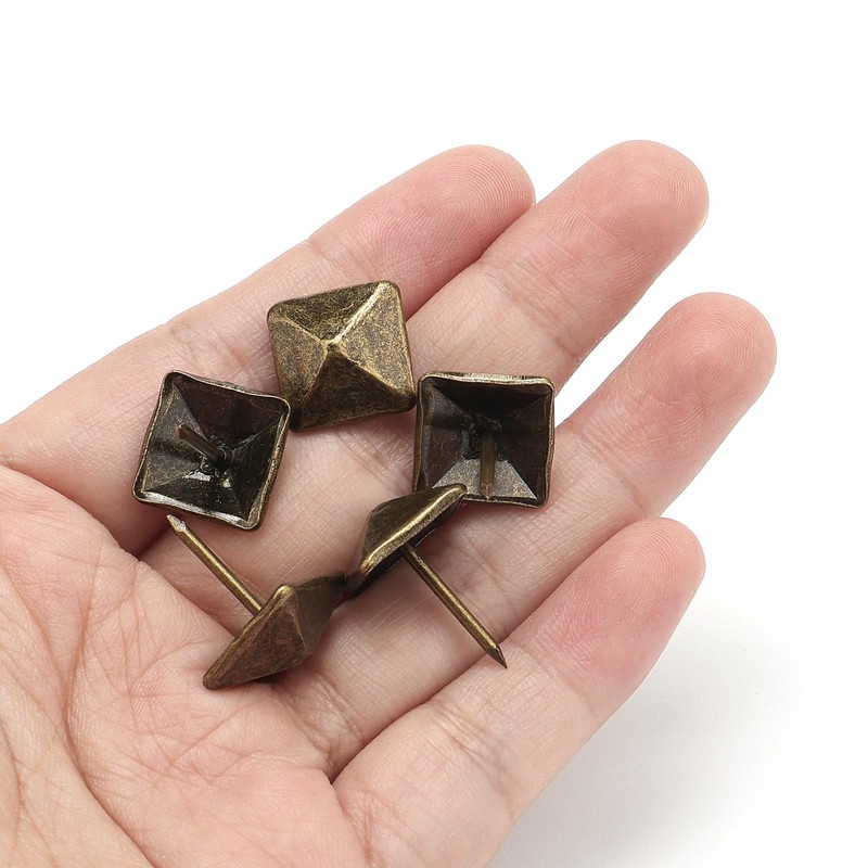 Unxuey 50pcs Upholstery Tacks, Furniture Decorative Thumbtacks, Antique Push Studs