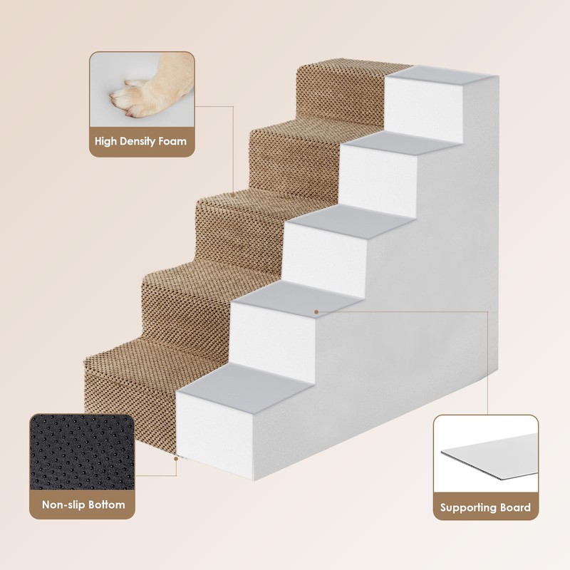 EHEYCIGA Dog Stairs for High Bed 22.5”H, 5-Step Dog Steps