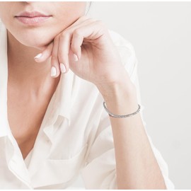 KRKC Moissanite Tennis Bracelet for Women, Luxury Birthday Wedding Gift for Wife, 2mm Lab-Grown D Color VVS1, 925 Sterling Silver White Gold Plated 7 Inches, Hypoallergenic, Everyday Jewelry