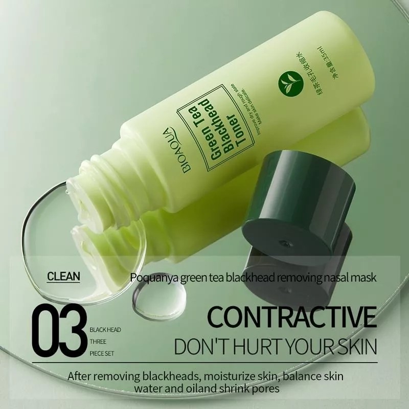 Bioaqua Kit Mascarilla, Limpiador Y Tonificante De Té Verde, Acné