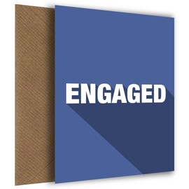 Happy Engagement Card for Couples - Unique Shadow Design in Purple - Perfect for Friends, Daughter and Fiance or as a Sister Engagement Card