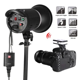 Wireless Remote Control Flash Trigger Set, 16-Channel Studio Light Shutter Release Transceiver Kit with 1 Transmitter+1 Receivers +1 Adapter Support Flash Sync Speed 1 / 320S for