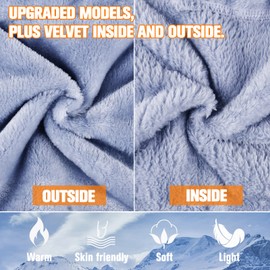 HASAGEI Ski Mask for Women Balaclava Women Men Windproof Thermal Hood Winter Neck Warmer with Plush Blue Grey