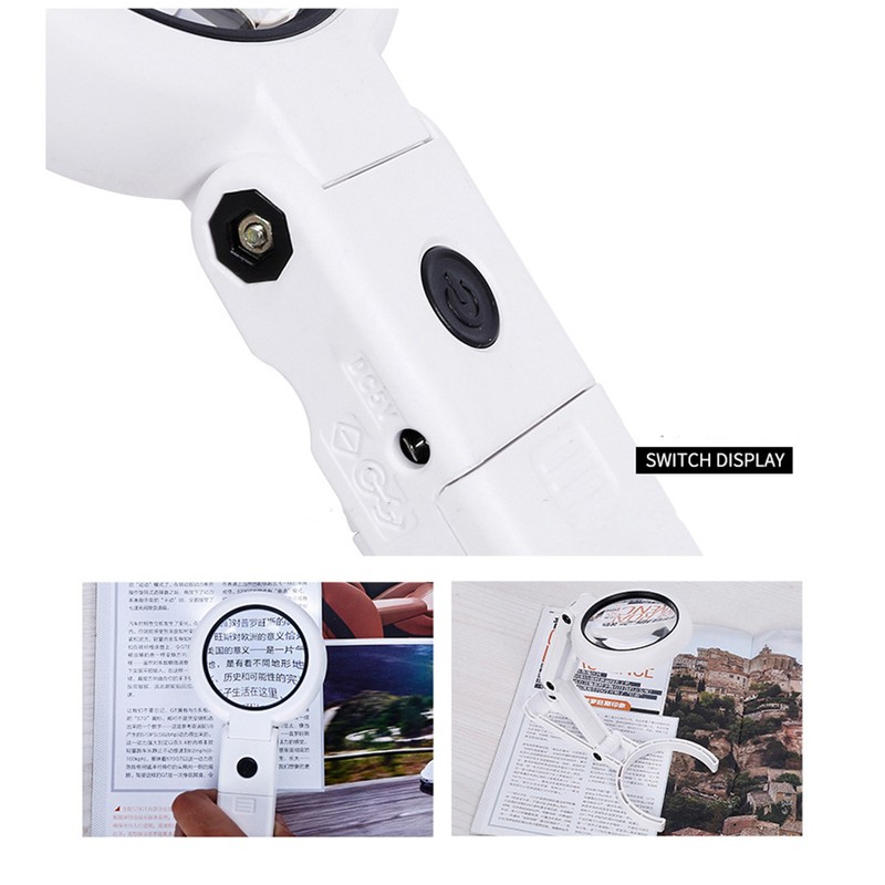 Magnifying Glass LED 5X 11X Magnification Magnifier Lens Adjustable for