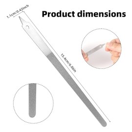 2 Pzs Polvo Diamante Limas de Uñas Doble Cara, Acero Inoxidable Limas de Uñas con Punta Aguda y Afilada Profesional Metal Herramientas Manicura Pedicu