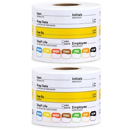 Restaurant Quality Shelf Life Food Rotation Labels, 2” x 3” Self-Adhesive Removable Freezer Food Labels Stickers, Perfect for Reusable Containers, Food Date Sticker (Large, Count, 2)