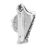 Harp Brooch Stylish Innovative Silver Glossy Finish Musical Instrument Brooch