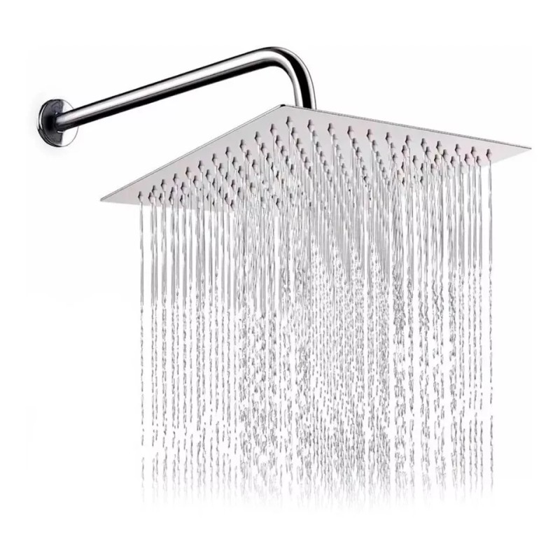 IML Regadera Cuadrada 20cm Acero Inox + Tubo Redondo L
