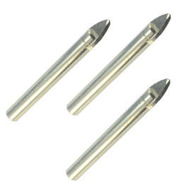 1/8" Tile Drill Bit Glass Drill Bit 3mm 3 Pack Tungsten Carbide Drill Holes in Plant Pots Wall Tile Marble Slate Travertine Sea Shells Sea Glass Jewelry Drills Hardie Drywall Fiberglass PVC Plastic