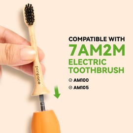 PONPACE Bamboo Toothbrush Heads Compatible with 7AM2M, Soft Castor-Oil Bristles, Biodegradable Toothbrush Replacement Heads, Eco-Friendly & Daily Cleaning