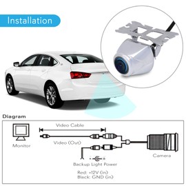 Pyle Universal Vehicle Backup Camera – Water-Resistant Night Vision Parking Cam, Front or Rear Mount, Tilt Adjustable Lens, Compact Metal Housing, Marine Grade, Color Video, Distance Guide Lines