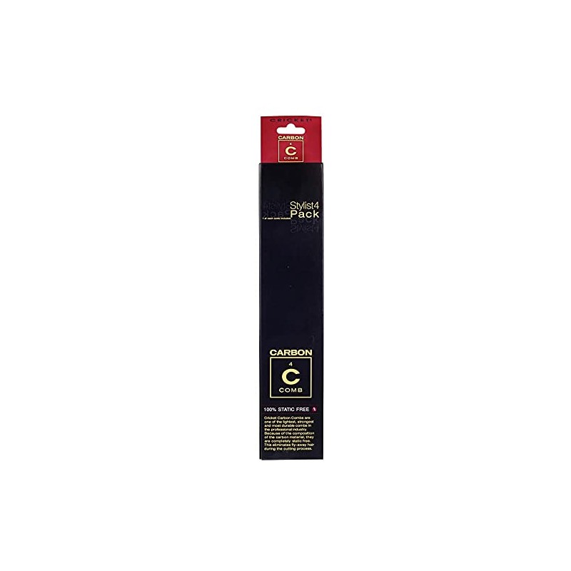 Carbon Comb Stylish 4-Pack Set by Cricket for Unisex -