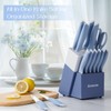 Astercook Kitchen Knife Set with Block and Sharpener 15 Piece