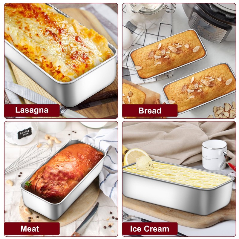 LIANYU Stainless Steel Loaf Pans Set of 3, Includes 1