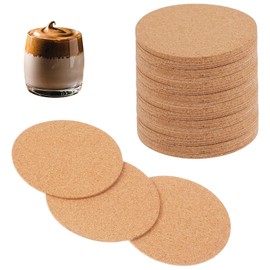 60 PCS Drinks Coasters Mats Heat-Resistant Cork Drink Coasters for Cups, Drinks Mats Coasters Pans Plates Tables Chairs Sofas Laser Engravable DIY Craft Pads Scratch Protection