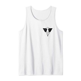 UFO Abducting a Mountain with Stars in Geometric Triangle Tank Top