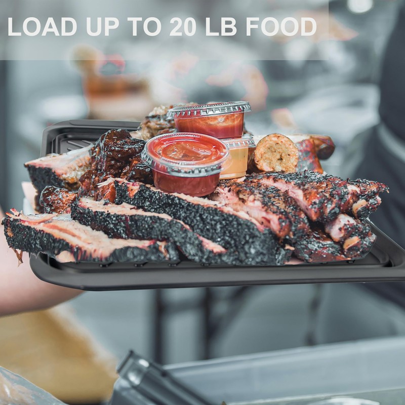 ECOIOU Grilling Prep and Serving Tray with Lid, BBQ Deep