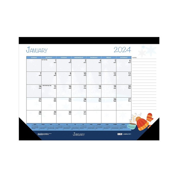 House of Doolittle 2024 Monthly Desk Pad Calendar, Seasonal, 22 x 17 inches, January - December (HOD139-24)