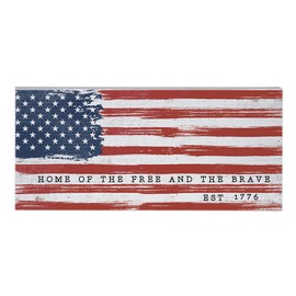 Simply Said, INC Inspire Boards- Home of the Free & Land of the Brave: Est. 1776-12 x 5.5 in Distressed Rustic Sign ISB1244