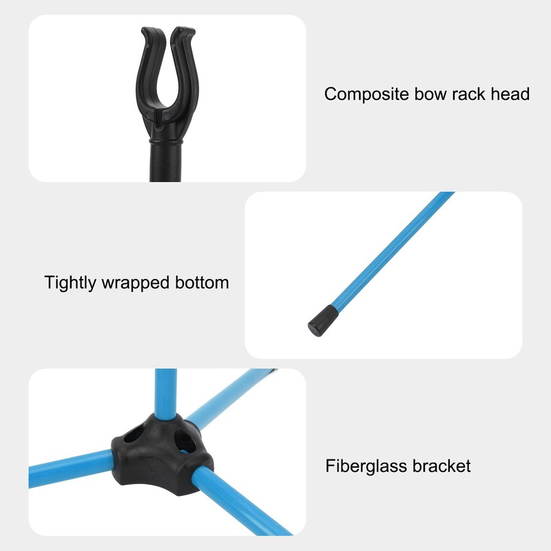Archery Bow Stand Rack Height Adjustable Flexible Detachable Fiber Glass